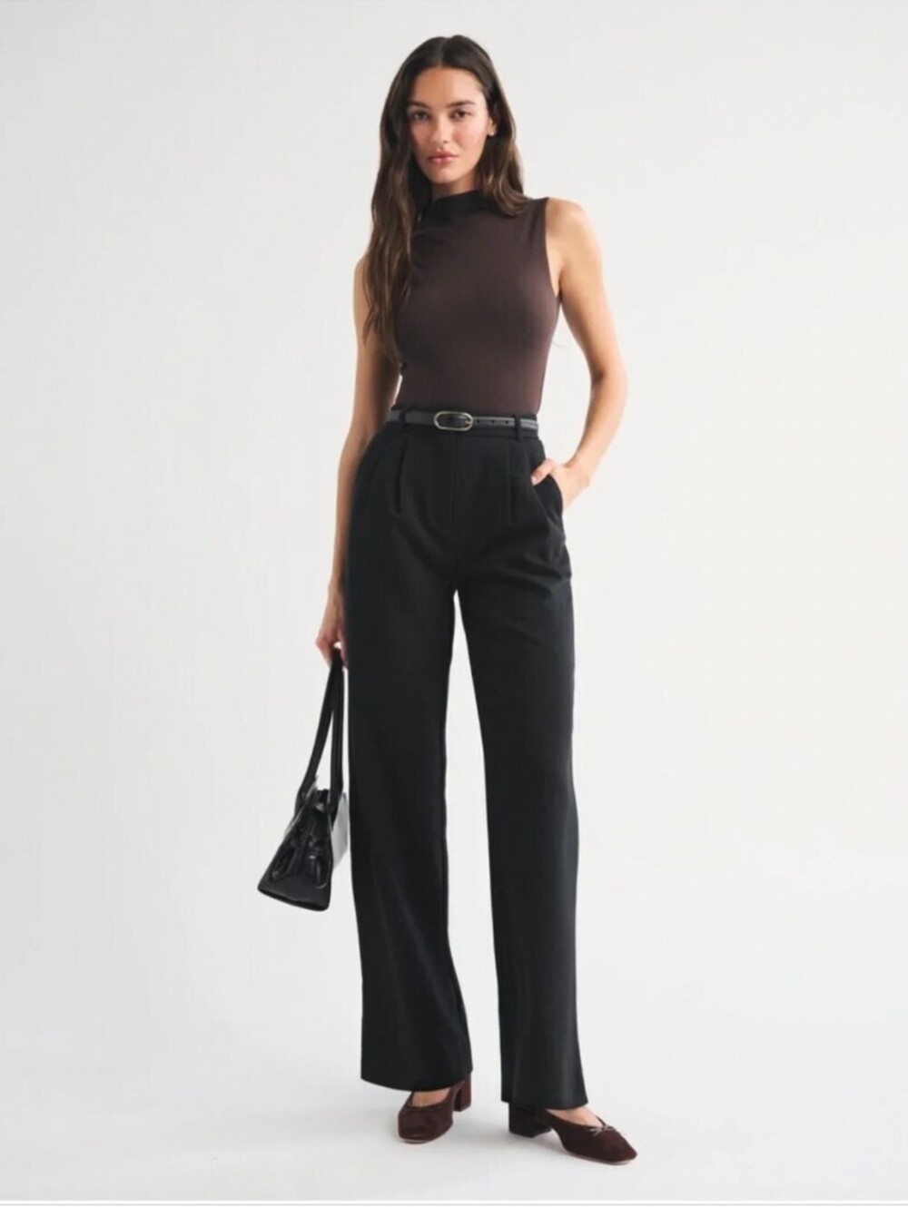 Abercrombie Sloane Wide Leg Pants Black Size 14 (32)
